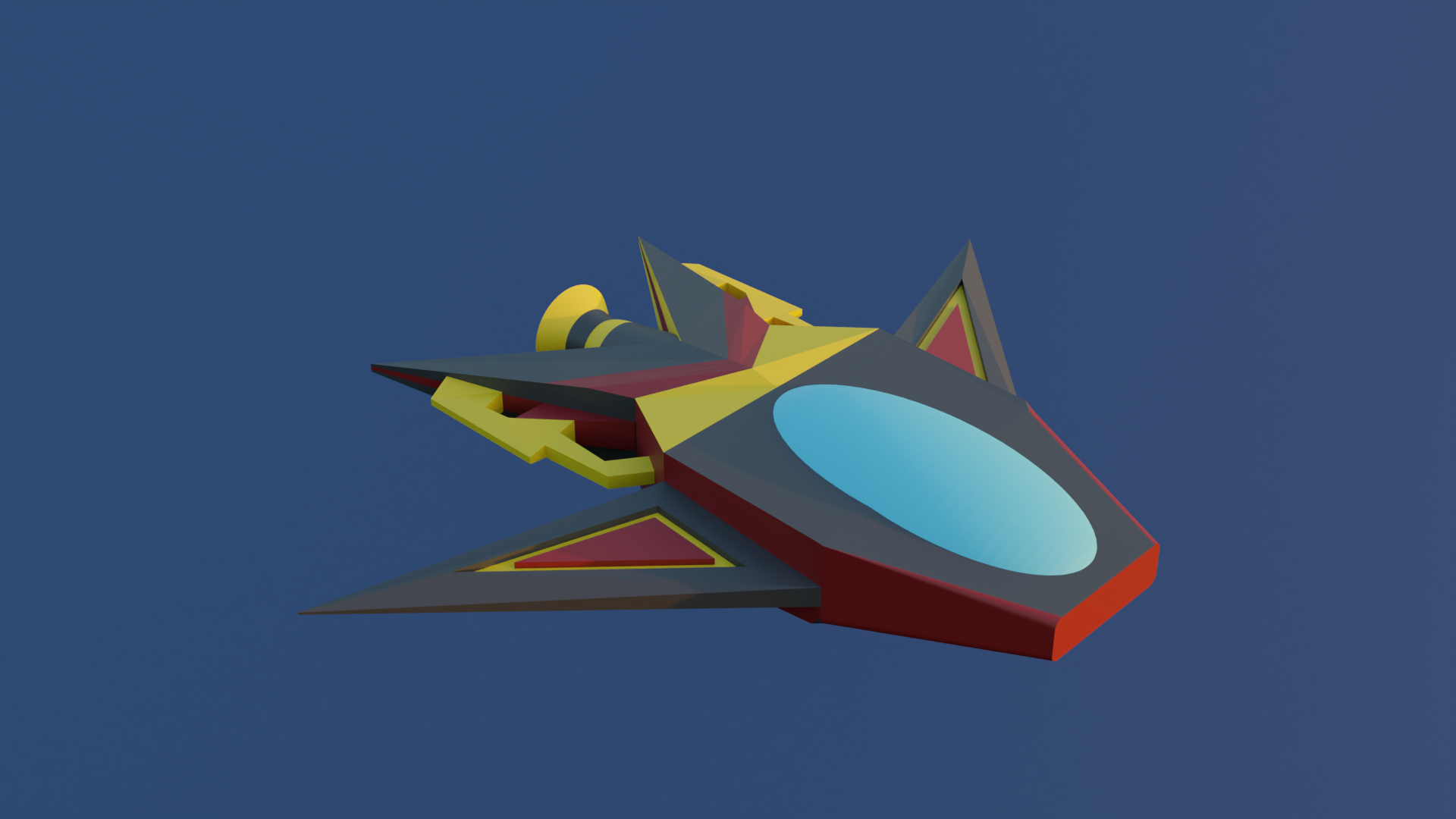 low poly spaceship